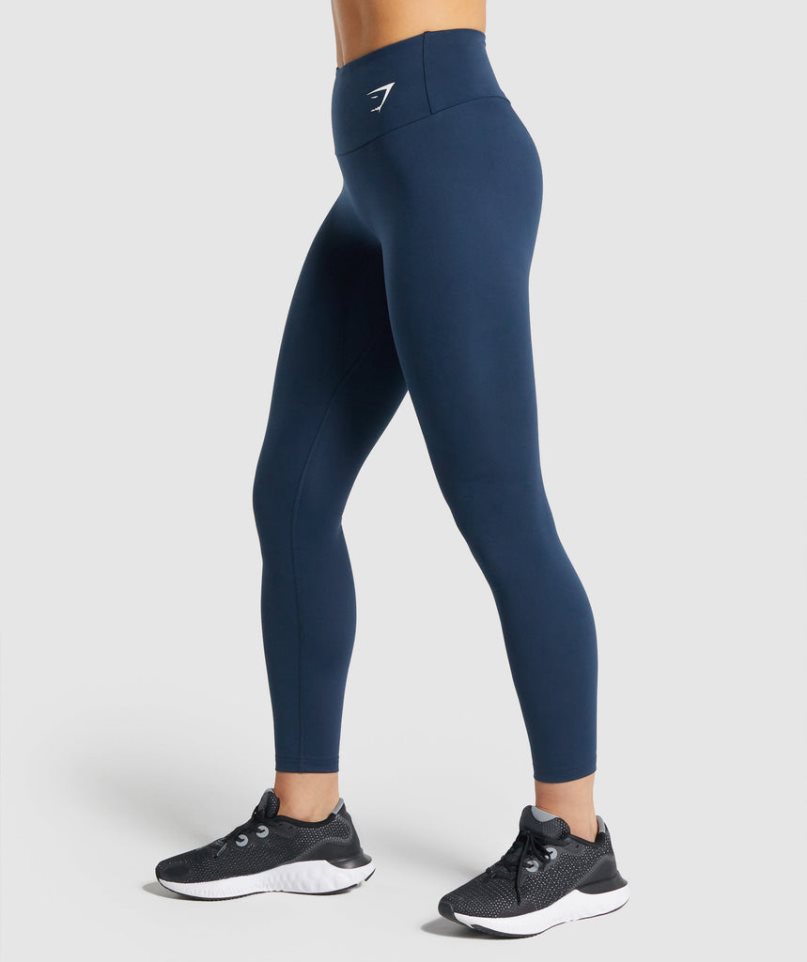 Women's Gymshark Training Leggings Navy | NZ 4TLFOH